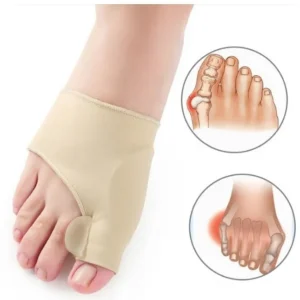 Protector de juanete y separador de gel en tela suave elasticada.