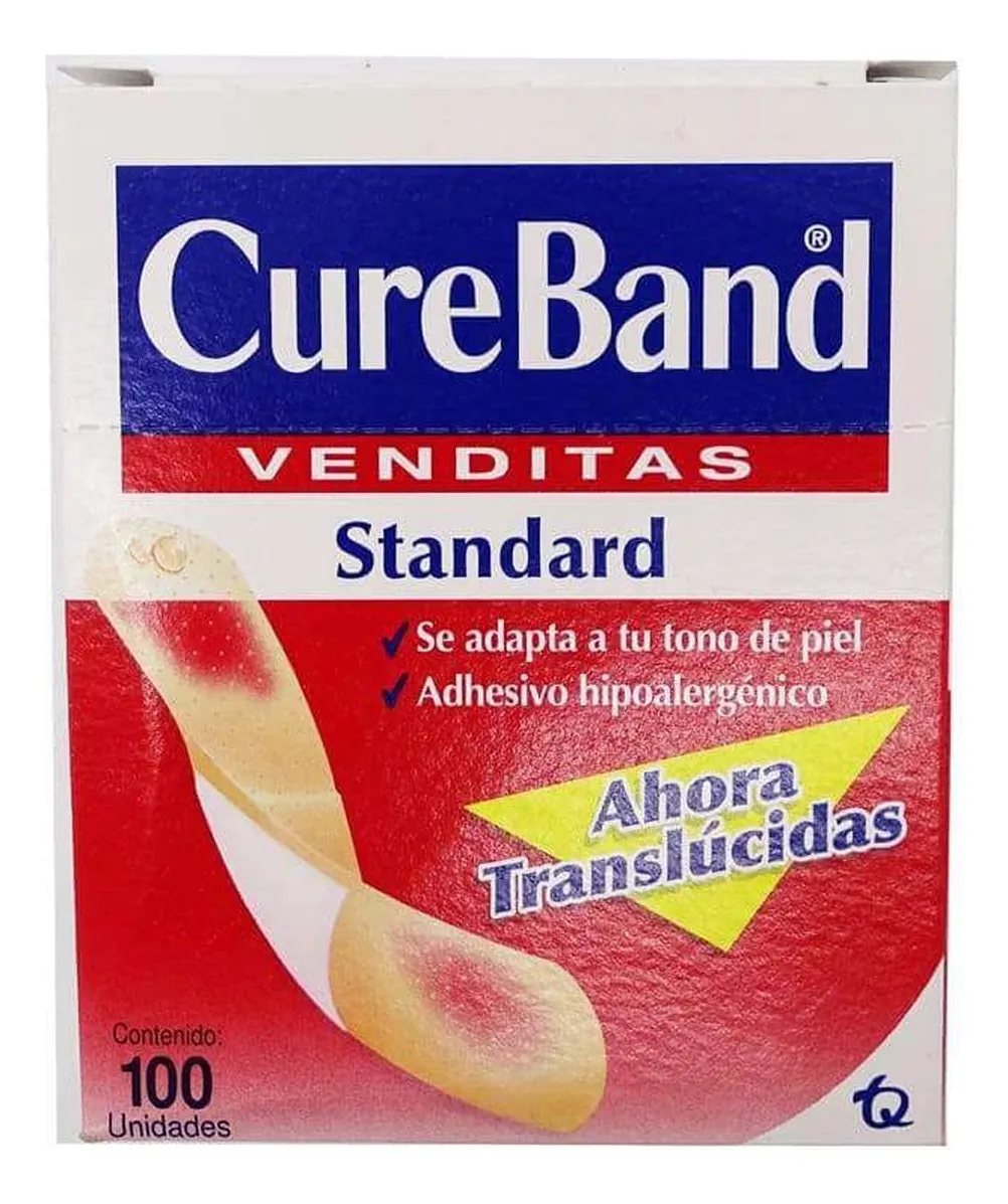 Curitas Cureband Venditas Translúcidas x 100 Unidades