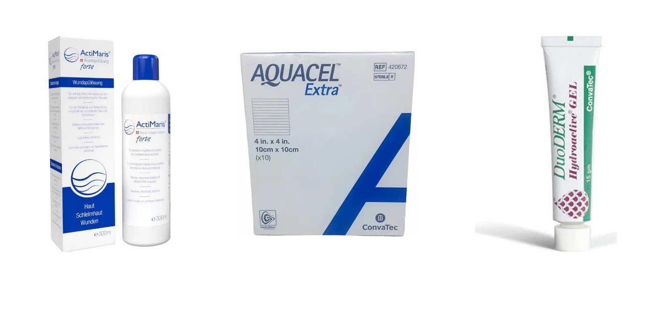 ActiMaris, Aquacel Extra e Hidrogel DuoDERM en stock